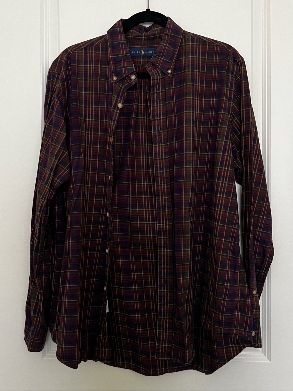 100% Cotton Ralph Lauren Plaid button down size large